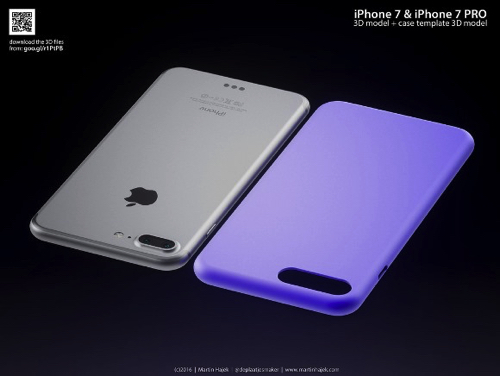 iPhone7 Pro本体とケースの3D画像