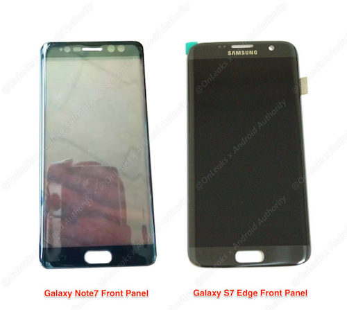 Galaxy Note7フロントパネル画像リーク