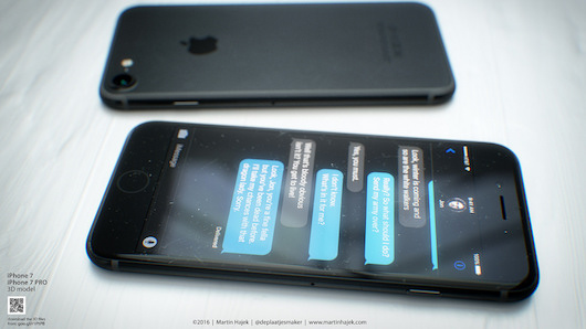 iPhone7のスペースブラックコンセプト画像