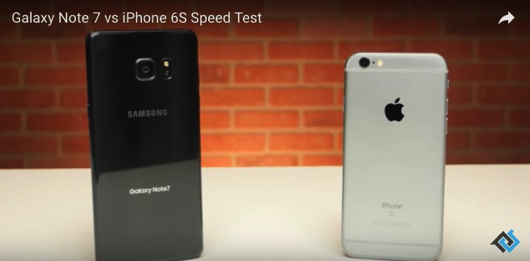 Galaxy Note7,スピードテストでiPhone6sにかなわず