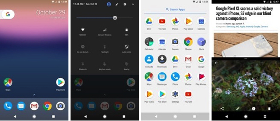 Google PixelとiPhone7のインターフェース