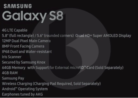 Galaxy S8のスペック